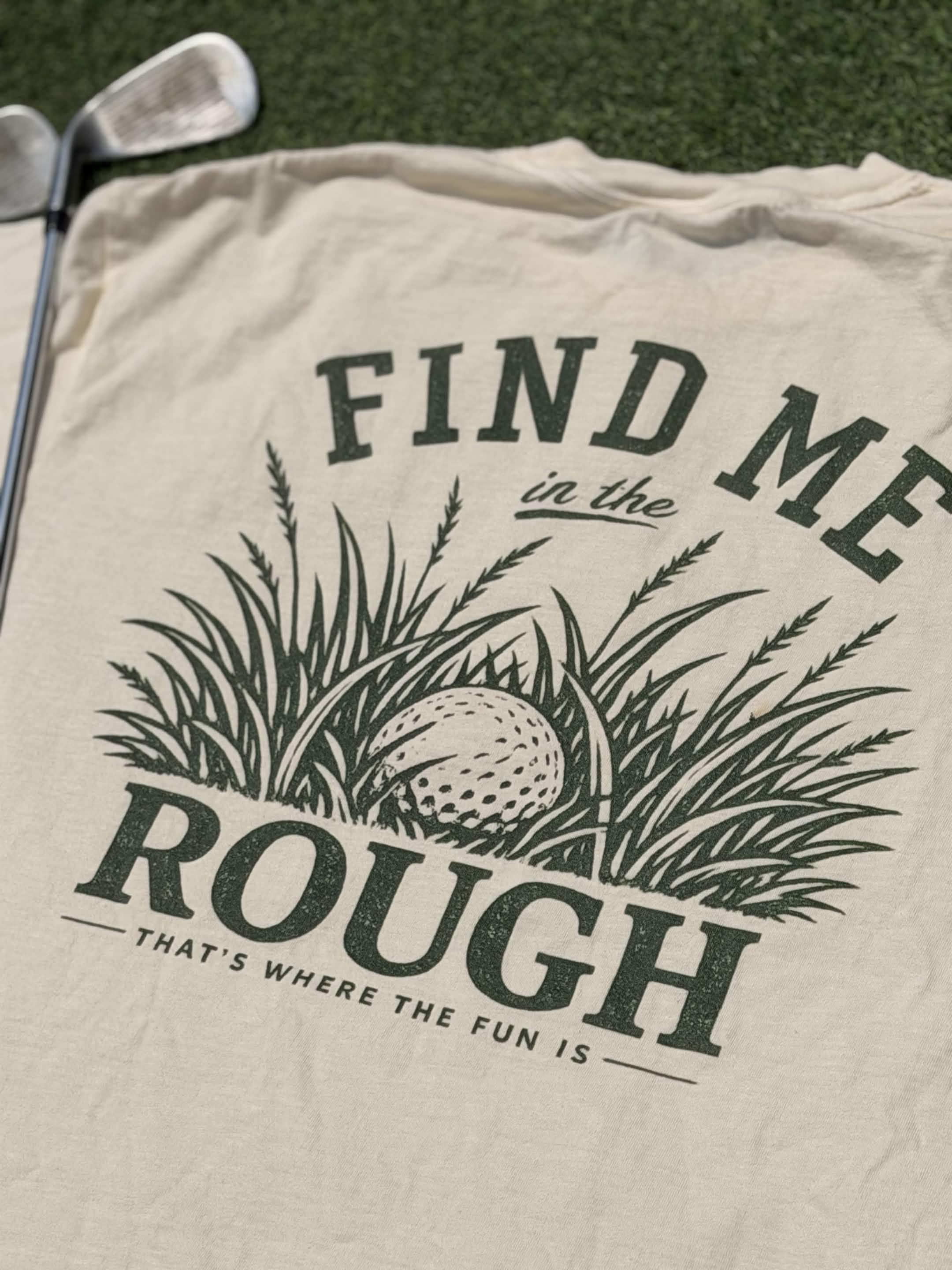 Find Me in the Rough – Vintage Golf Graphic Tee | Rough & Greens